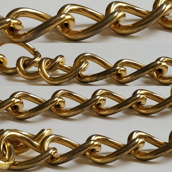 Vintage Boho Gold Tone Twisted Link Chain Necklace - Picture 8 of 8